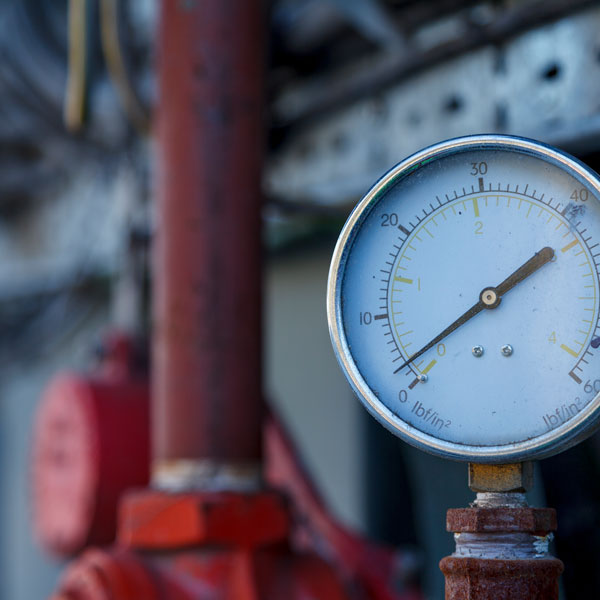closeup of compressor gauge