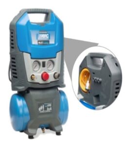 ABAC portable consumer air compressor with dual gauges and compact tank