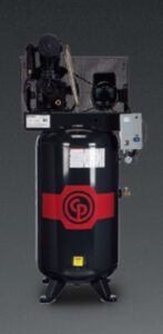 Pneumatic vertical air compressor with large storage tank